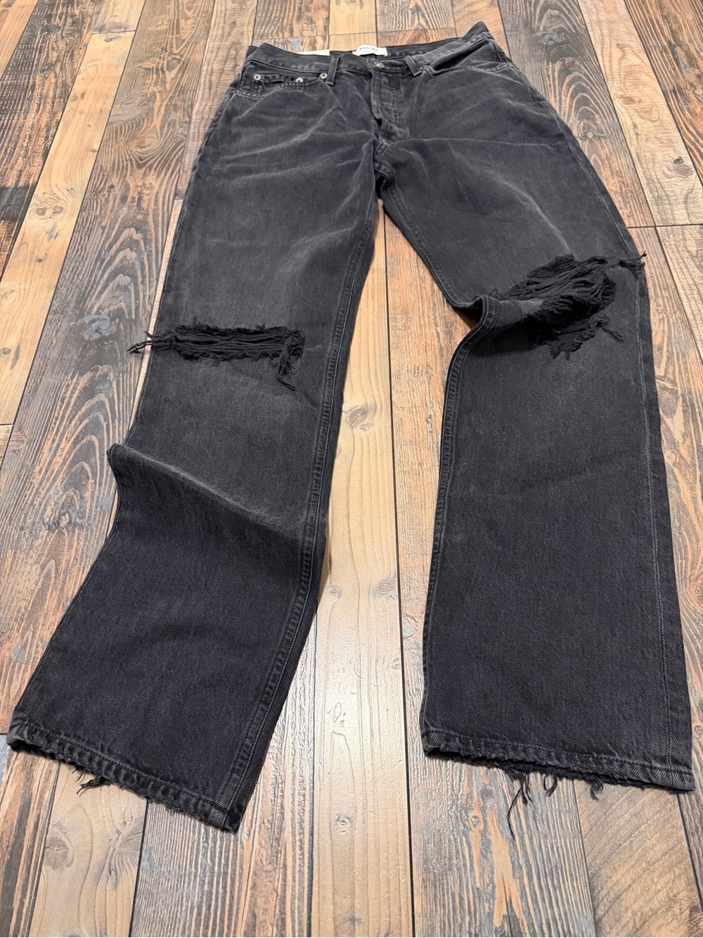 Agolde Lana Jean Straight Leg in Black - Picture 3 of 11